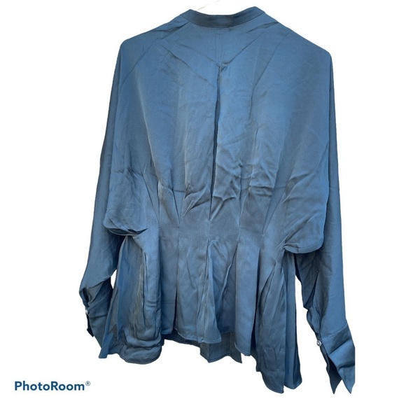 MM. LAFLEUR The Sontag Top - Teal  Green Stretch Silk top size small - Picture 7 of 11